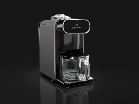 ChefWave Milkmade auto-clean feature and glass pitcher for easy cleanup.