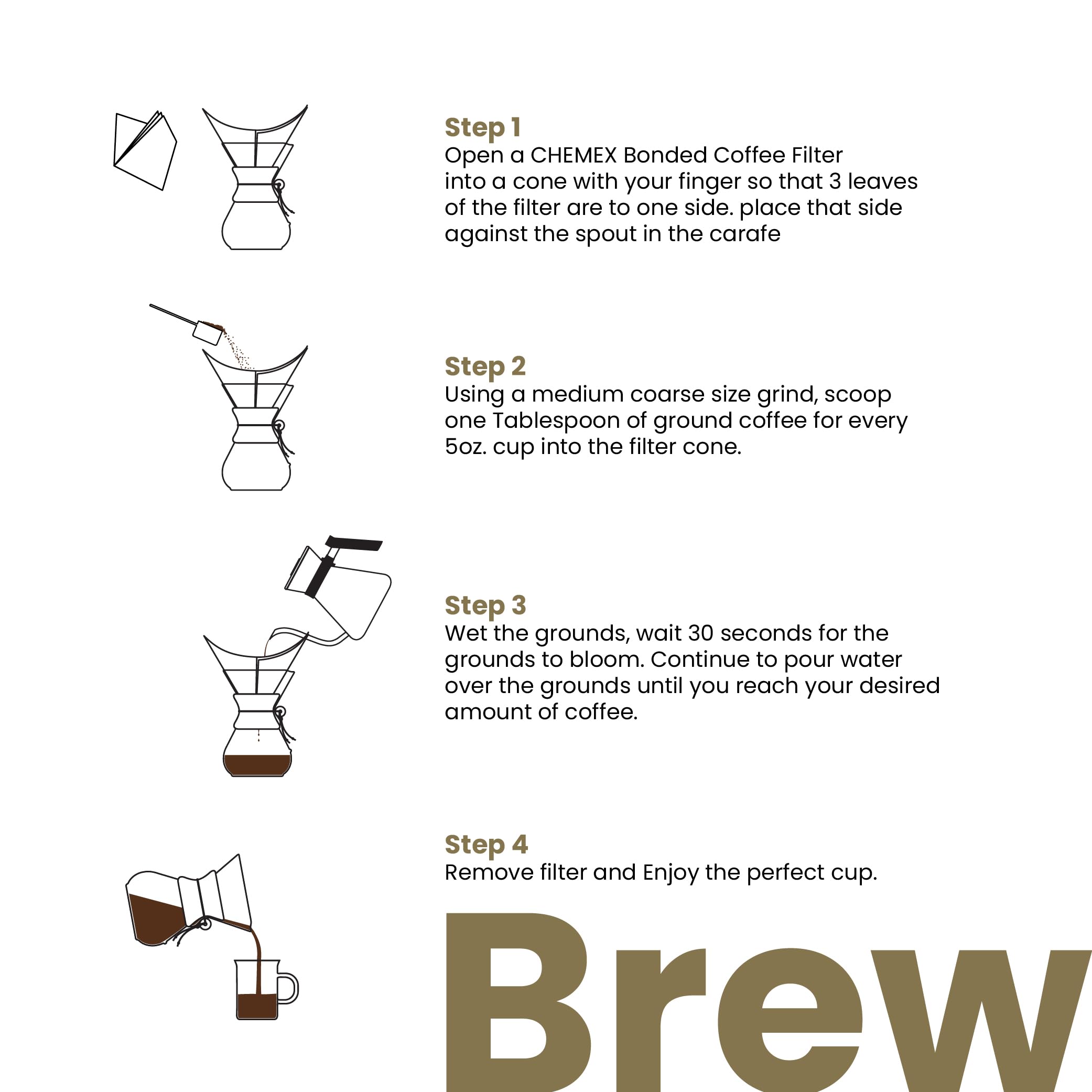 Chemex Bonded Filter natural square 100ct box open for quick, single-use brewing.