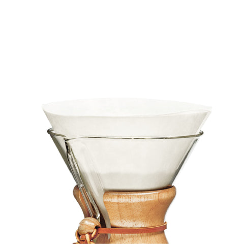Chemex Circle Filter 100ct pack front view, designed for a cleaner cup.
