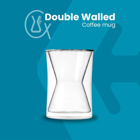 Chemex double-walled mug close-up reveals layered insulation enhancing heat retention.