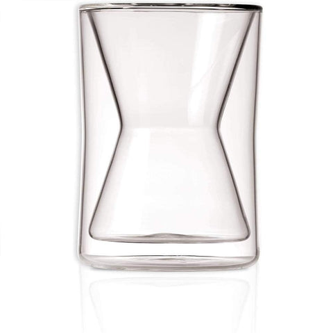 Chemex double-walled mug on white background shows sleek insulation for hotter drinks and cooler handling.