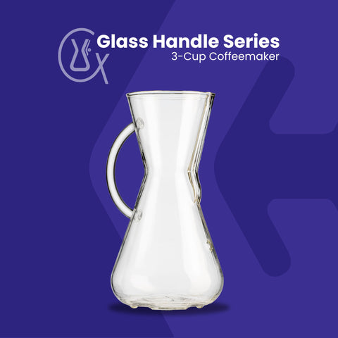 Chemex glass-handle series pour-over design provides steady grip for precise pours