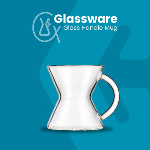 Chemex hourglass shape with crescent handle for comfortable grip and stylish presentation.