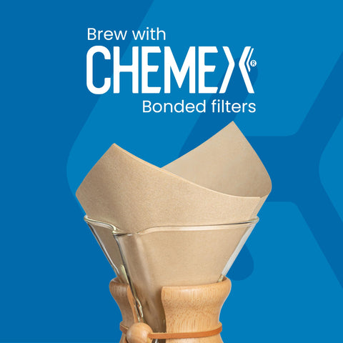 Chemex patented pour-over design supports even extraction and easy pouring.