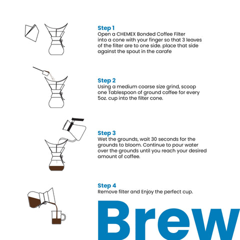 Chemex pour-over design enables cover and refrigerate while preserving aroma.