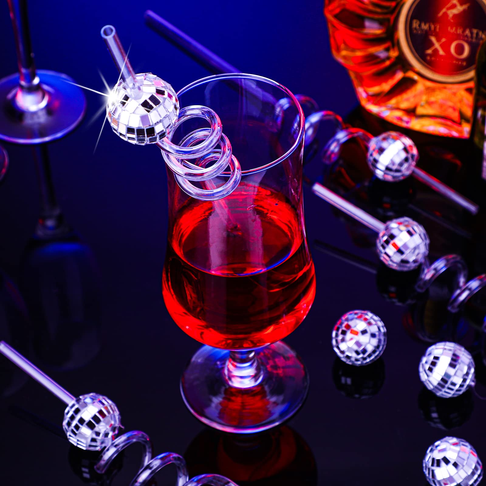 CHENGU 24 pieces disco balls add glittery reflection to beverage setups
