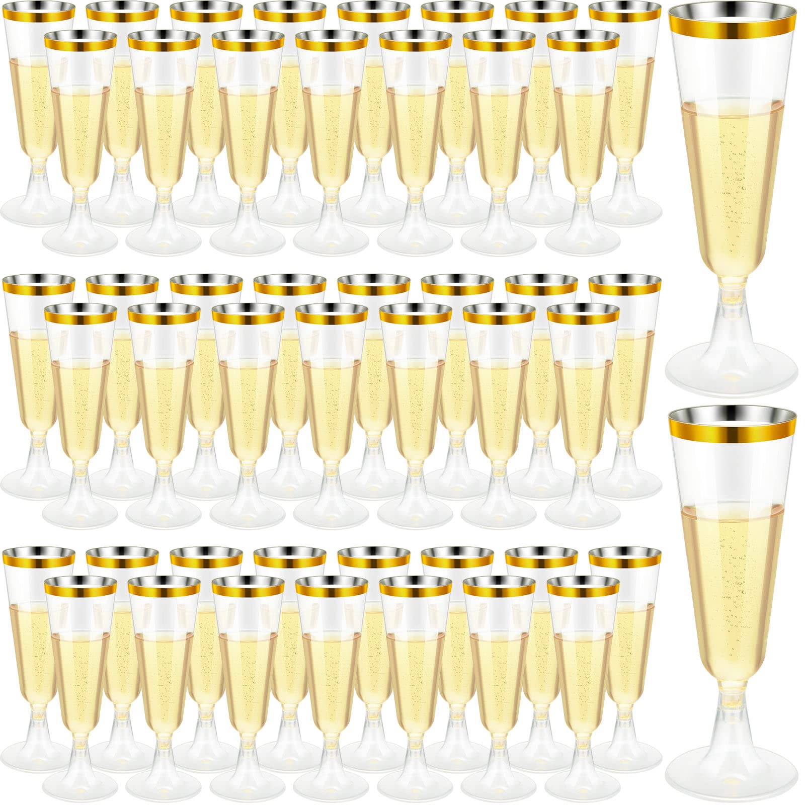 CHENGU two-piece champagne flutes assembly demonstrates secure fit for easy party toasts