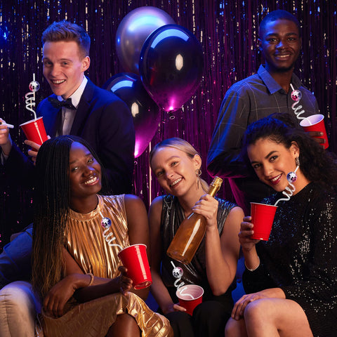 CHENGU ready-to-use disco ball straws for festive gatherings