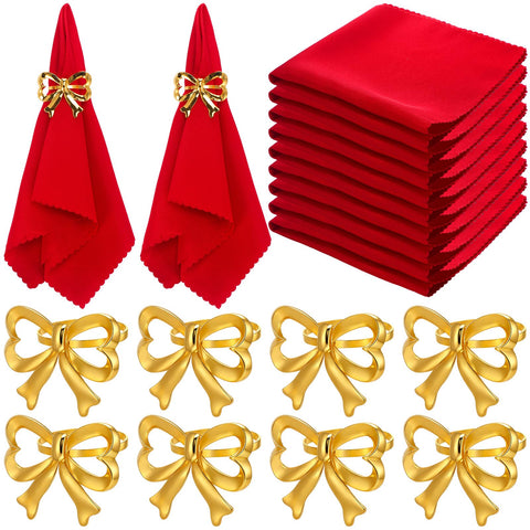 CHENGU gold bow napkin ring closeup for elegant festive table styling
