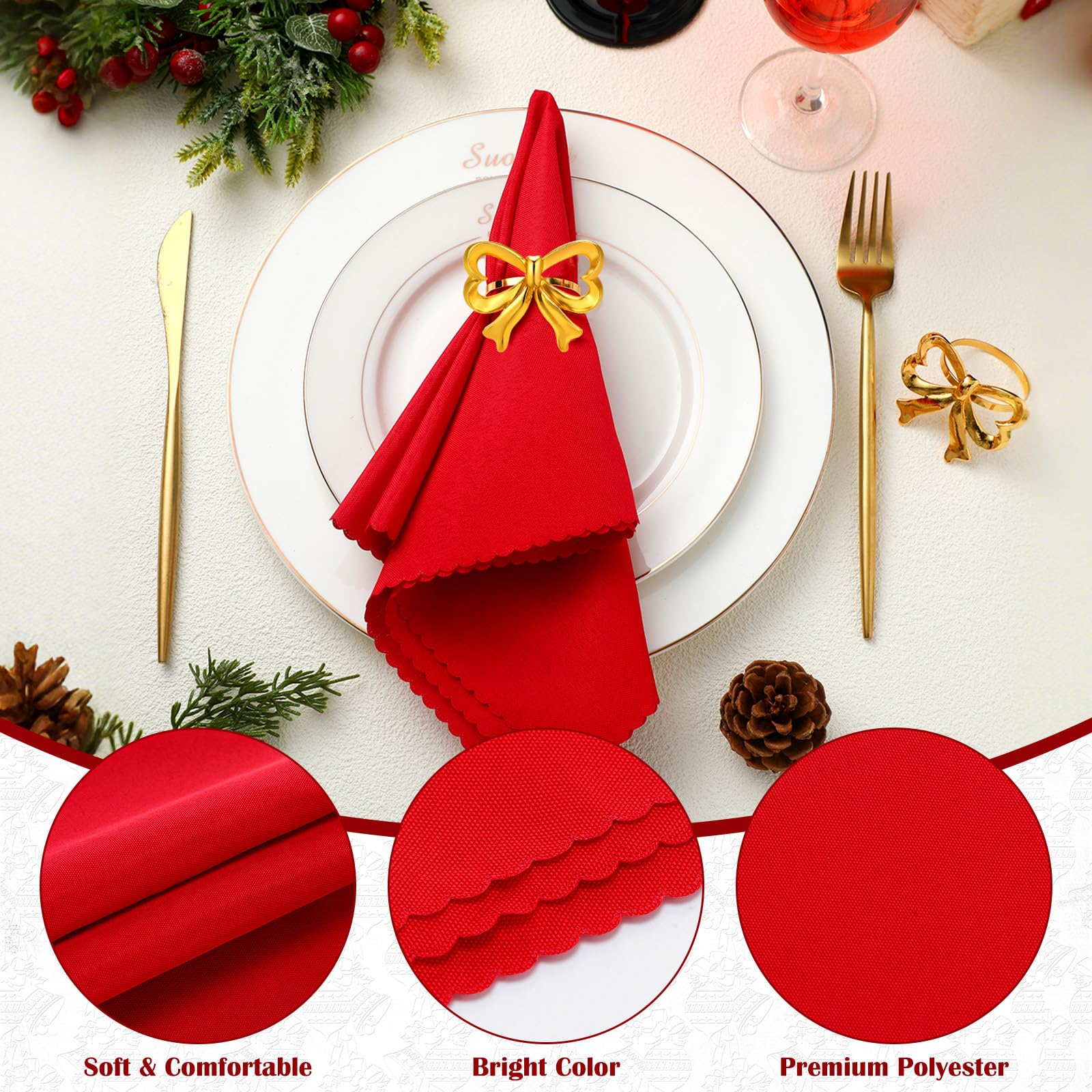 CHENGU gold bow napkin ring on dining table accenting refined charm