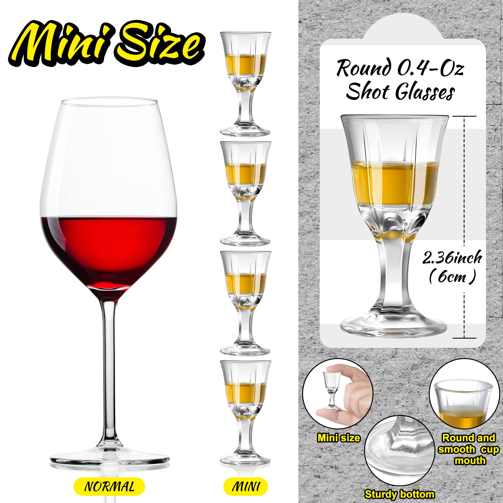 CHENGU mini shot glasses showcase the base design for secure handling during toasts.