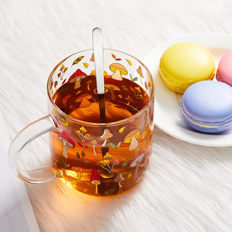 CHENGU mushroom mug and spoon set, great for stirring drinks.