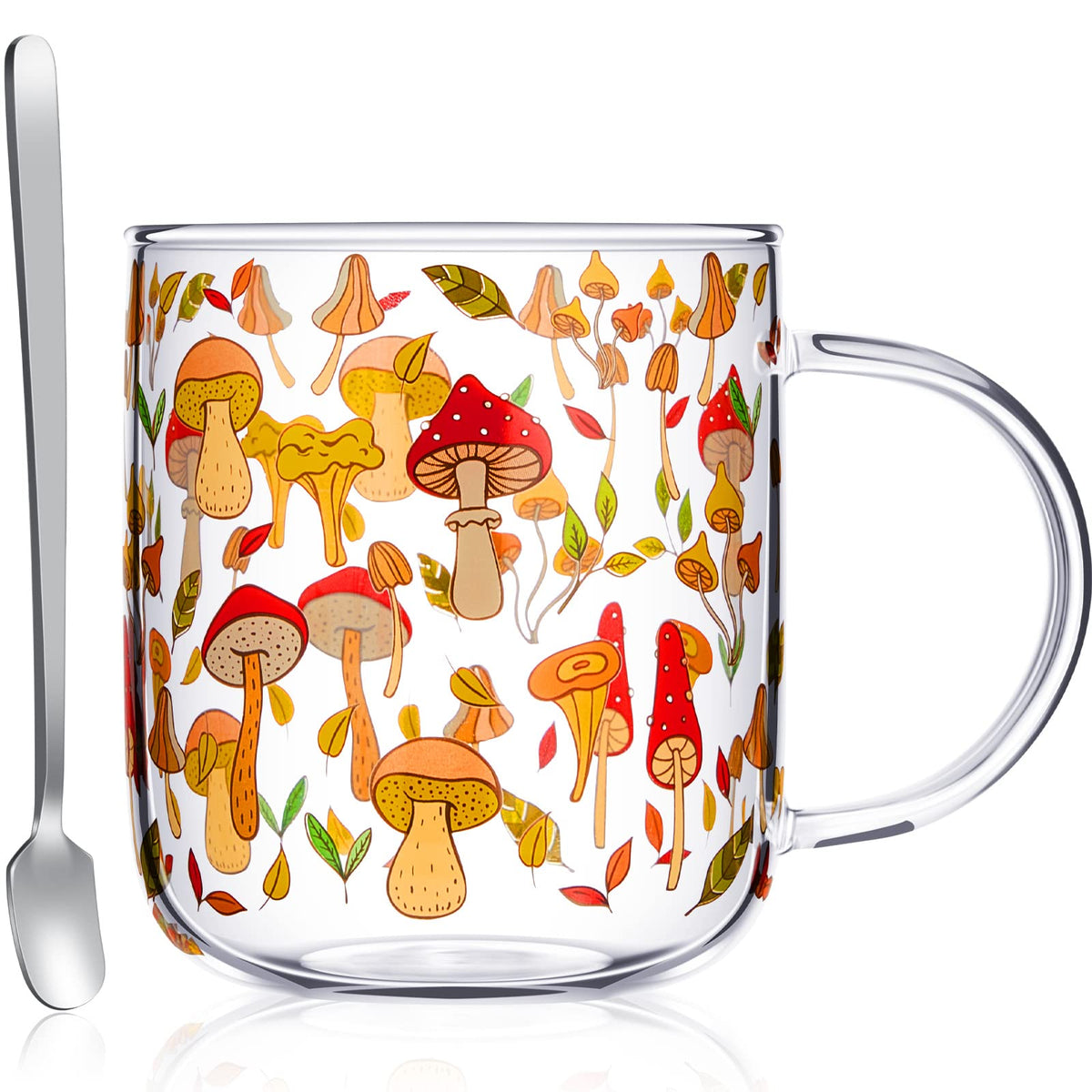 CHENGU mushroom mug with handle, easy grip for hot beverages.