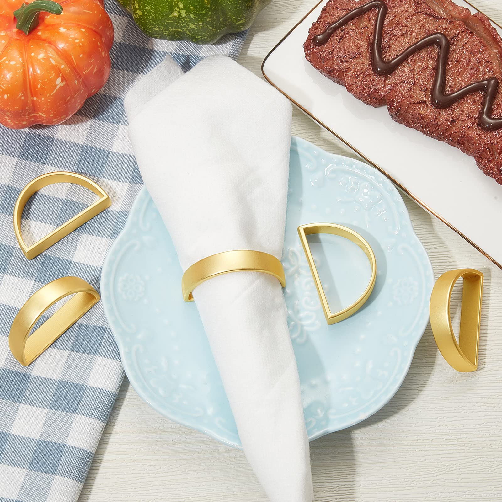 CHENGU gold napkin rings bulk set ideal for weddings and events.