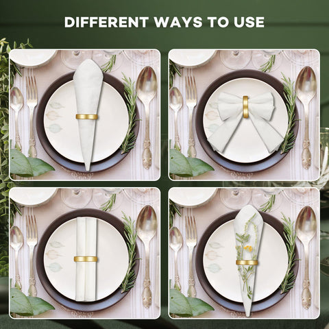 CHENGU napkin rings matte gold easy to clean and reuse.