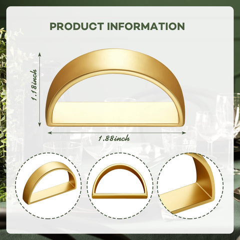 CHENGU stainless steel napkin rings in matte gold for a sophisticated dining table.