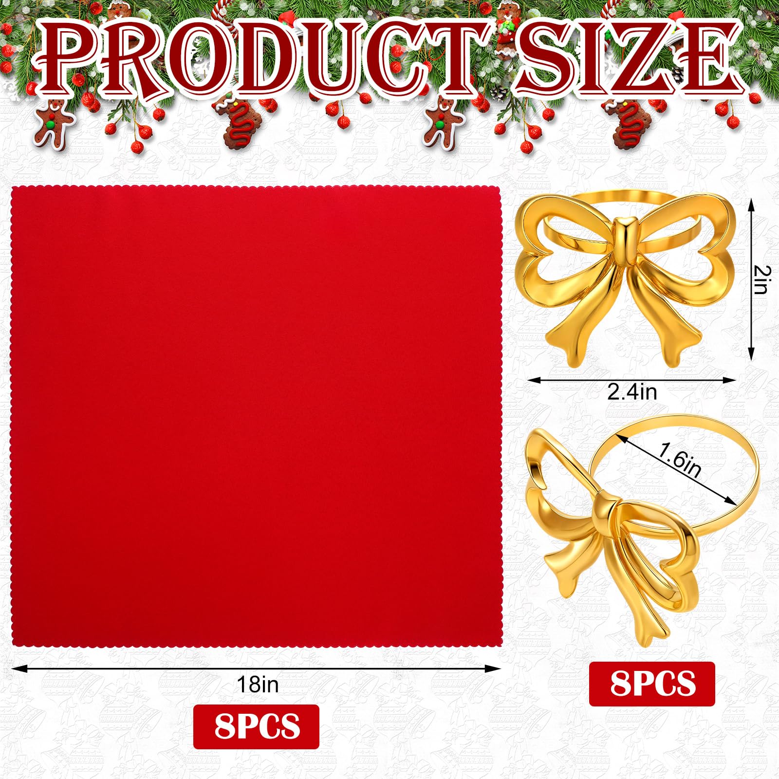 CHENGU red napkin 18x18 closeup showing true color for festive meals