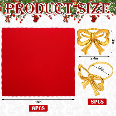 CHENGU red napkin 18x18 closeup showing true color for festive meals