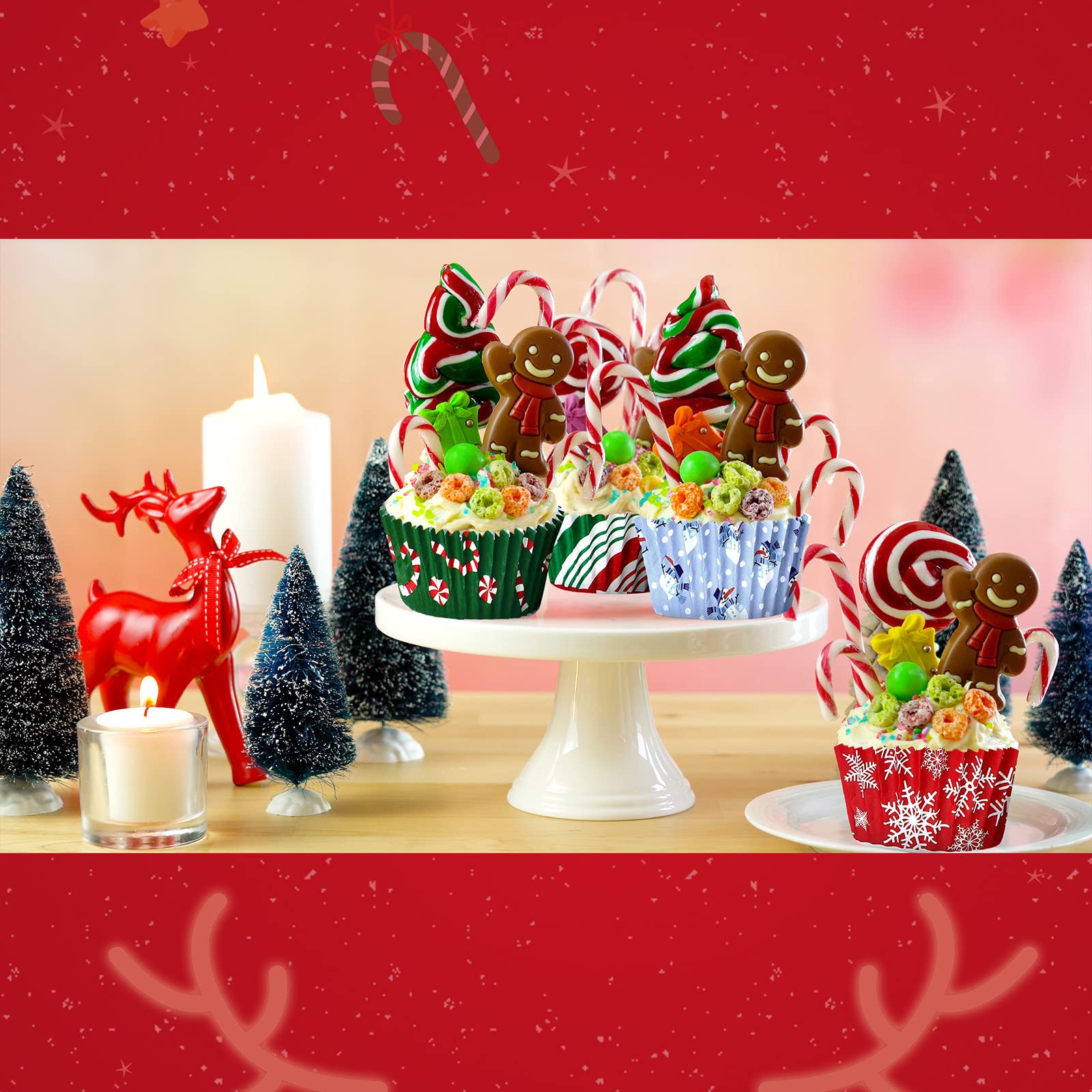 CHENGU snowflake cupcake liners create chilly-themed desserts with flair.