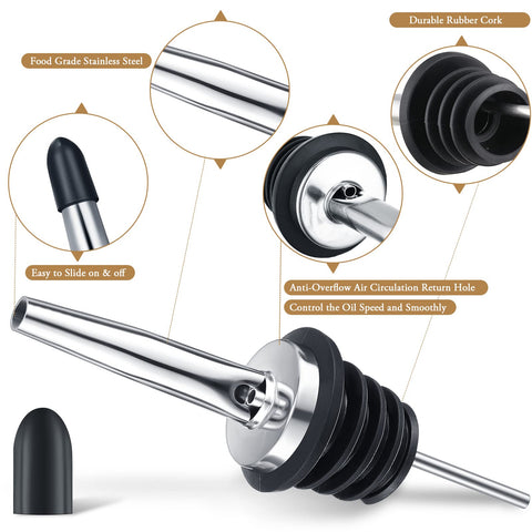 CHENGU stainless steel bottle pourer prevents drips and keeps bottles clean