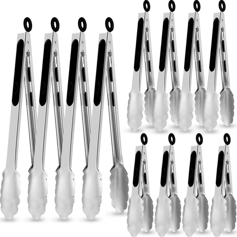 Chengu 7-inch stainless steel tongs for precise flipping and serving.