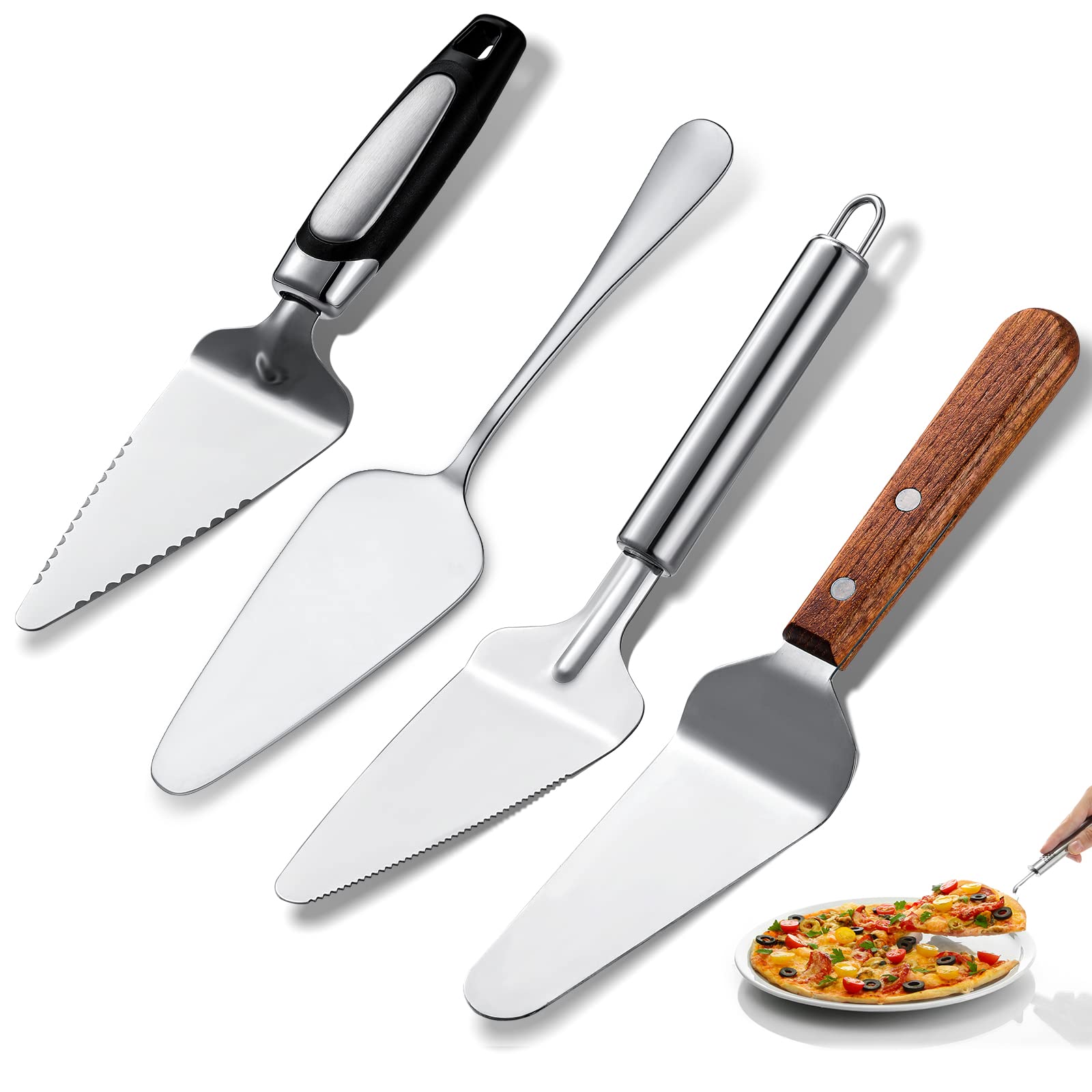 CHENGU wood-handle pie spatula for comfortable serving and precise control