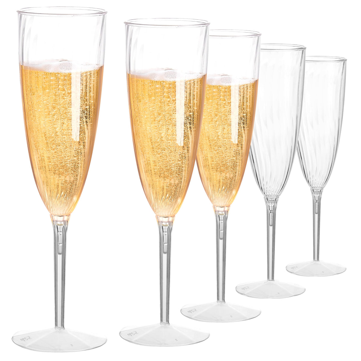 Cheoshyo 18-pack 6 oz plastic champagne flutes for safe toasts