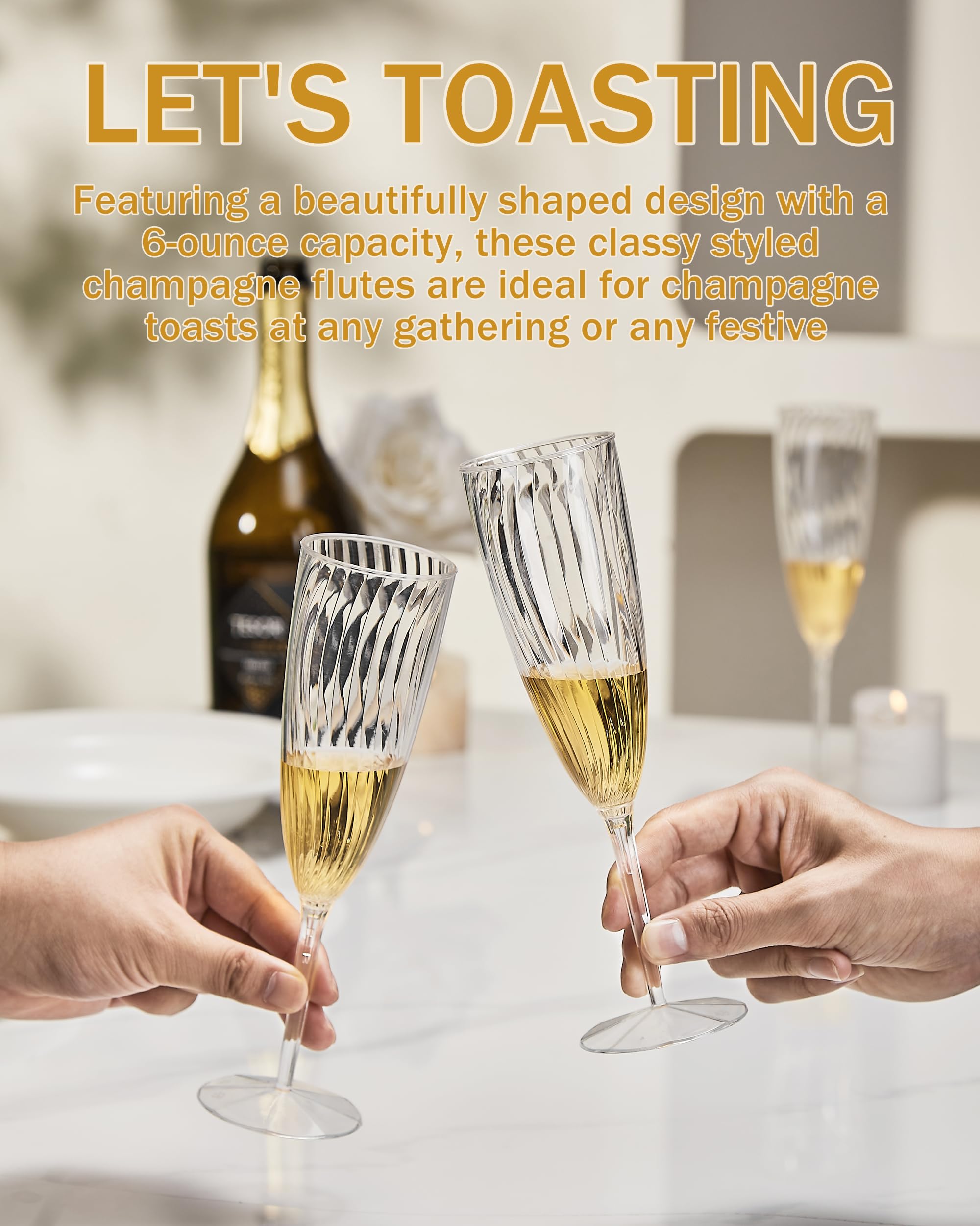 Cheoshyo shatterproof plastic flutes for celebrations and events