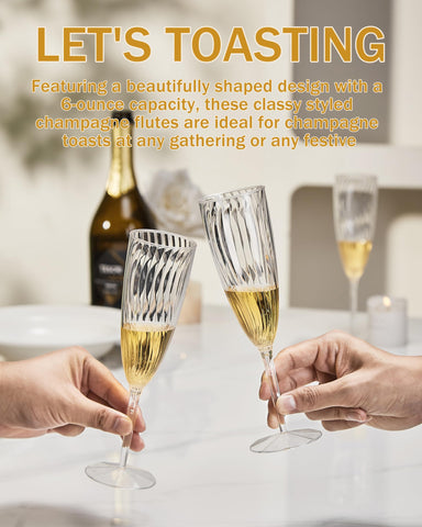 Cheoshyo shatterproof plastic flutes for celebrations and events