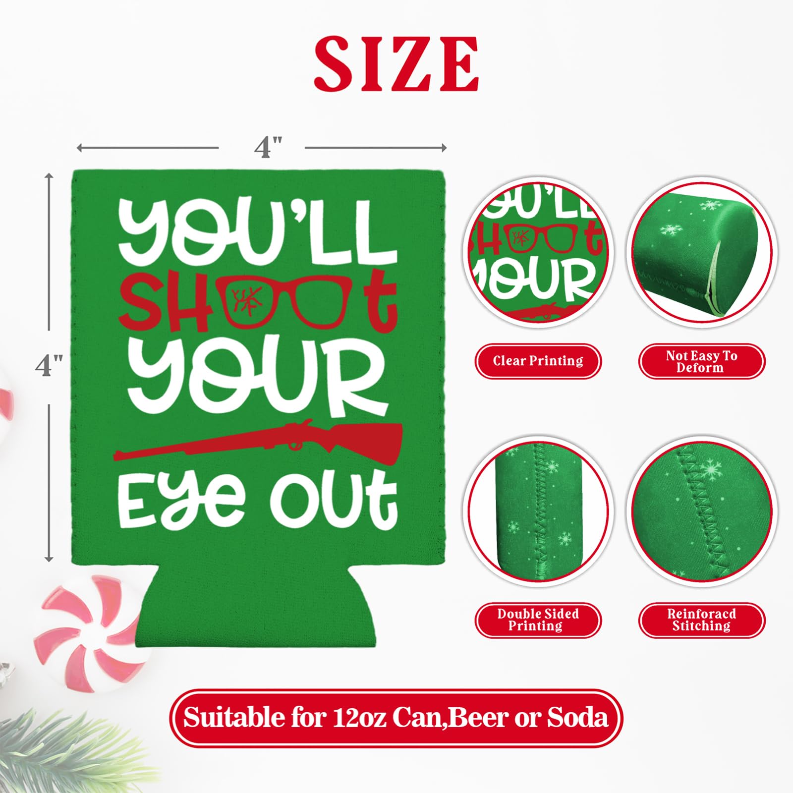 Cheroloven Christmas story design can sleeve keeps drinks cold during parties