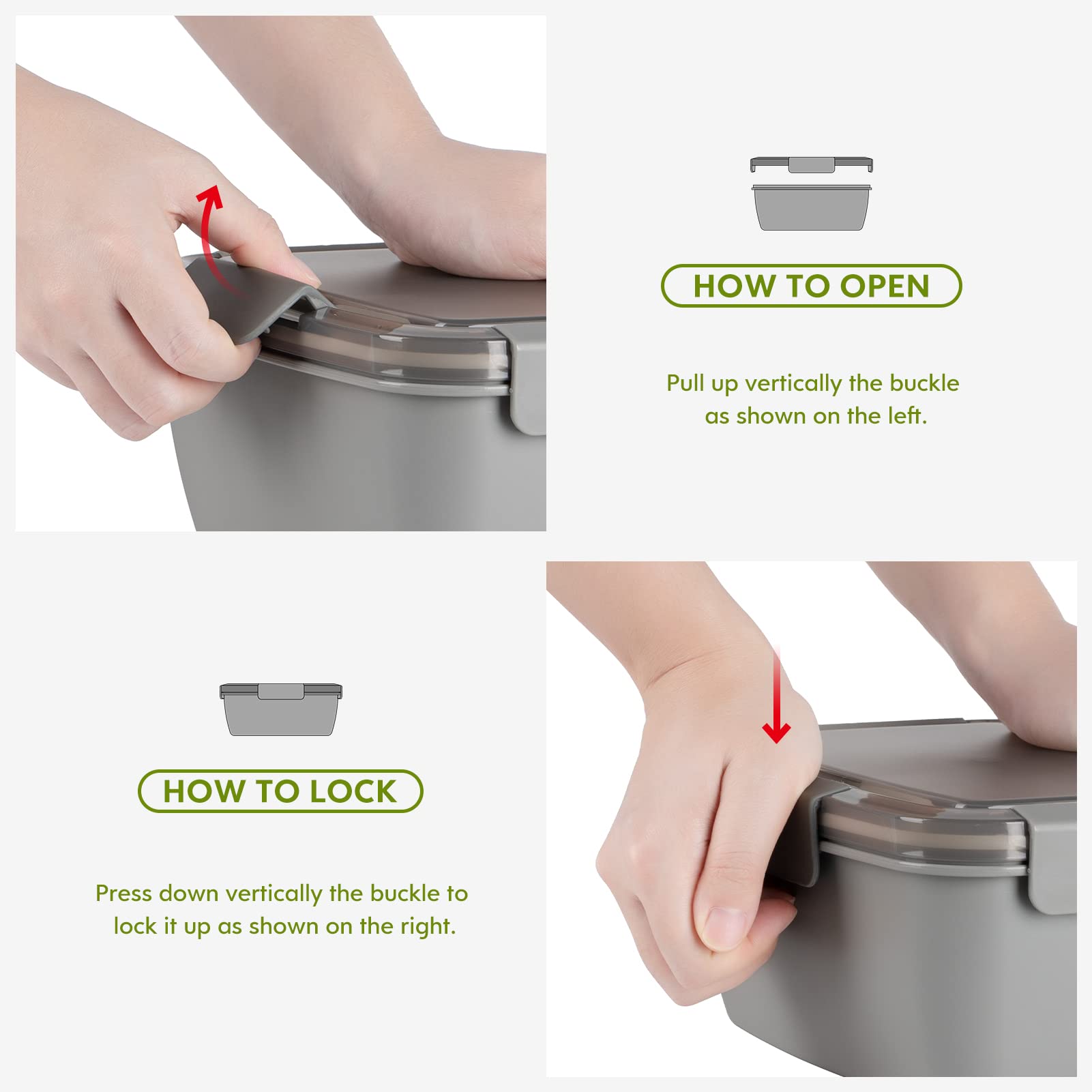 Cherrysea leak-proof lid with silicone seal and buckles prevents spills during transit