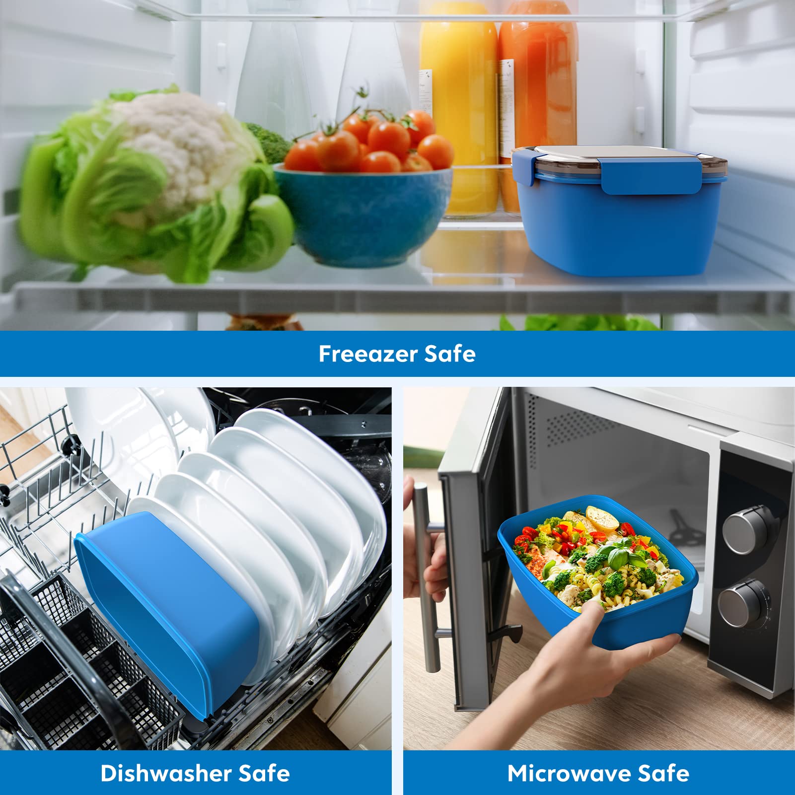 Microwave-safe with lid removed and simple cleanup guidance.