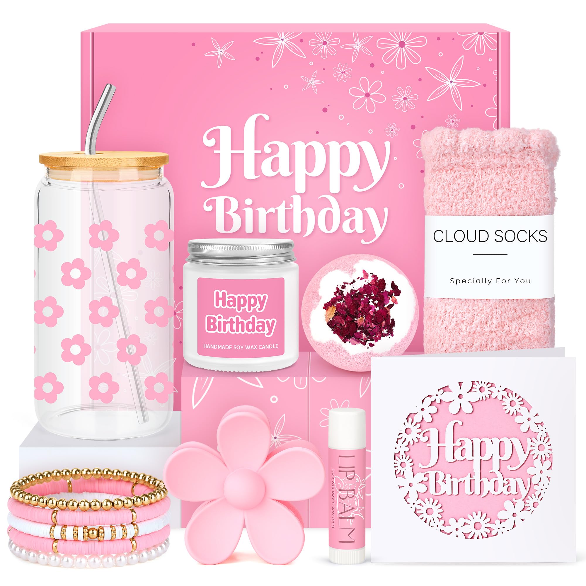 CHESACE daisy glass cup gift set for teen celebrations and daily rituals