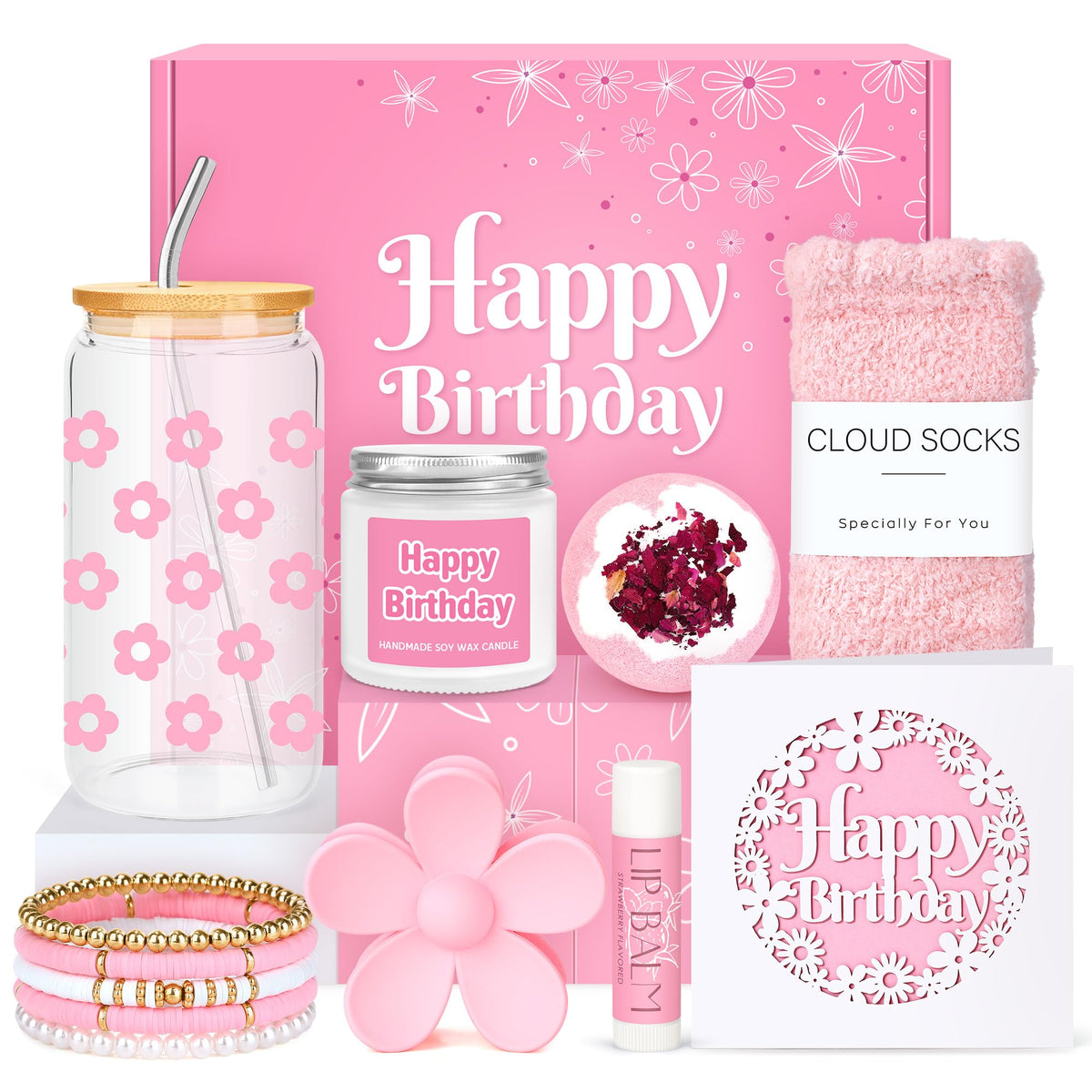 CHESACE daisy glass cup gift set for teen celebrations and daily rituals