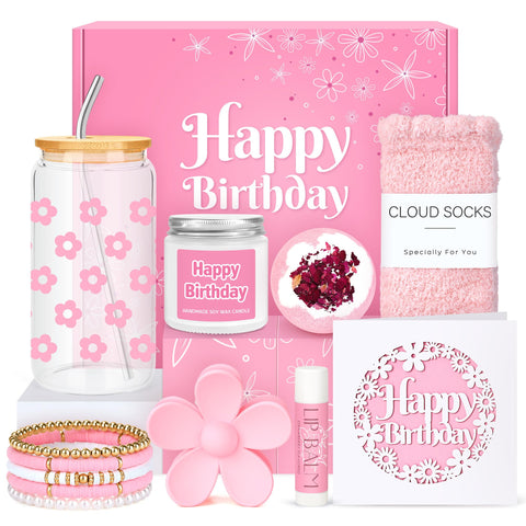 CHESACE daisy glass cup gift set for teen celebrations and daily rituals