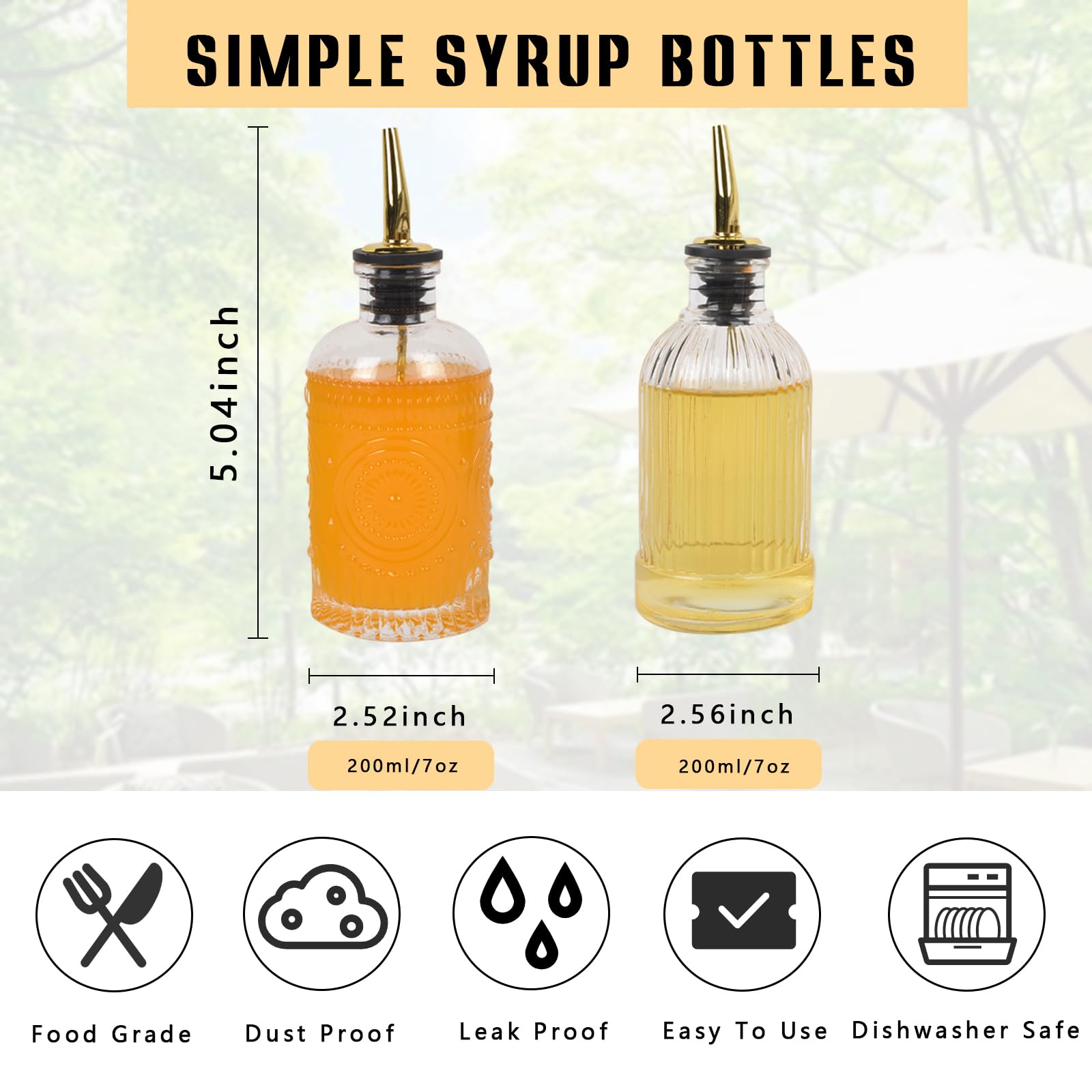 Glass dispensers with metal pour spouts keep liquids fresh and drip-free