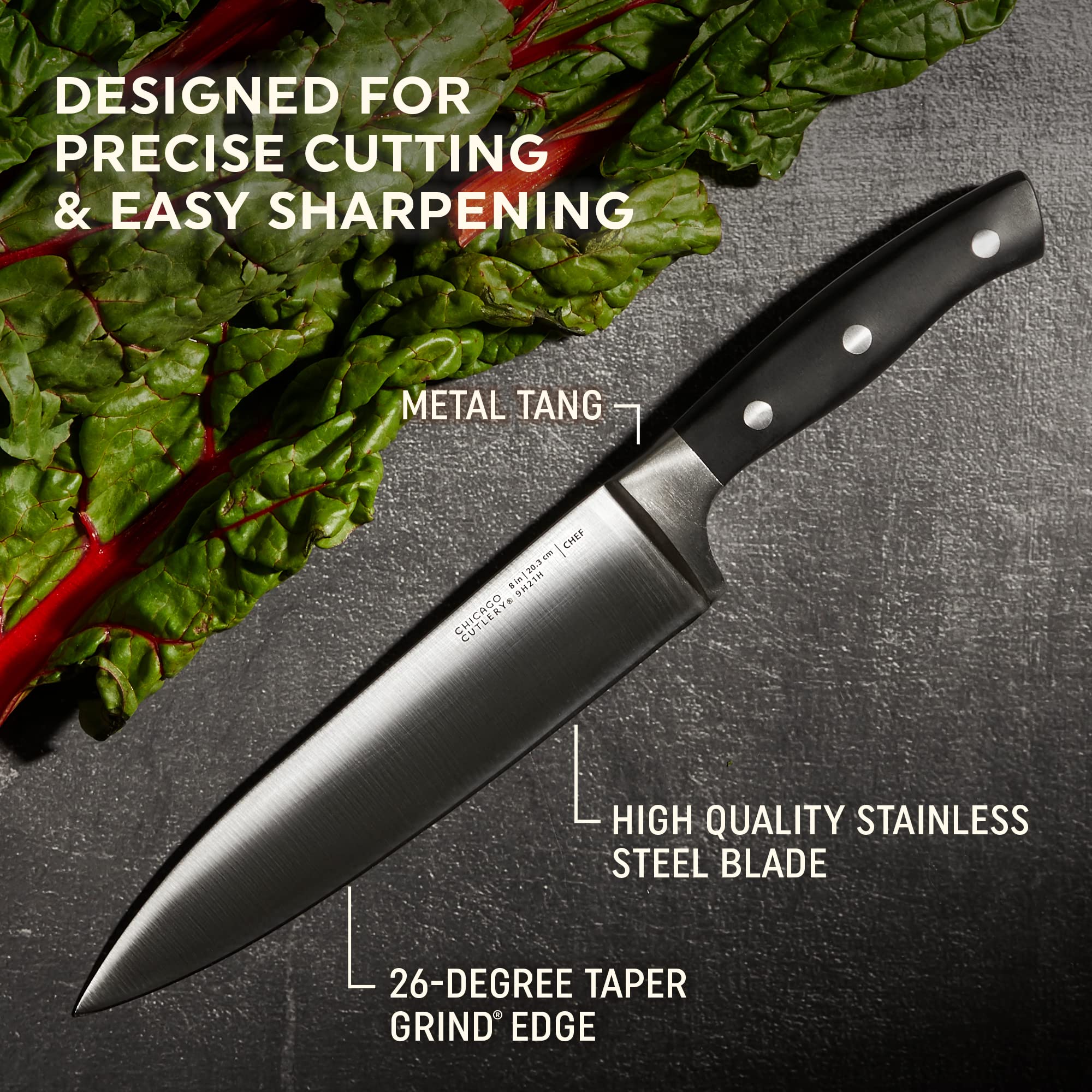 Chicago Cutlery Insignia 18 piece knife set with scissors and block for daily use
