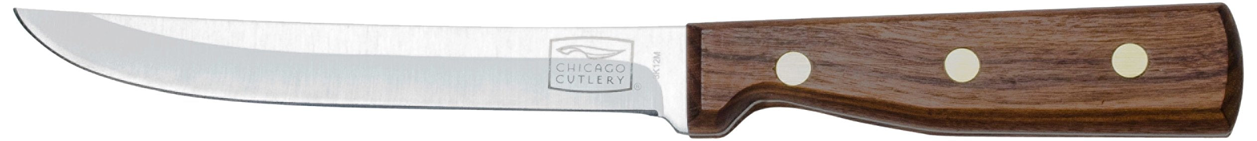 Chicago Cutlery Walnut Tradition utility knife blade with sharp stainless steel edge for precise slicing.