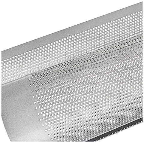 Chicago Metallic Commercial II pan shows dishwasher-safe design with handwashing care.