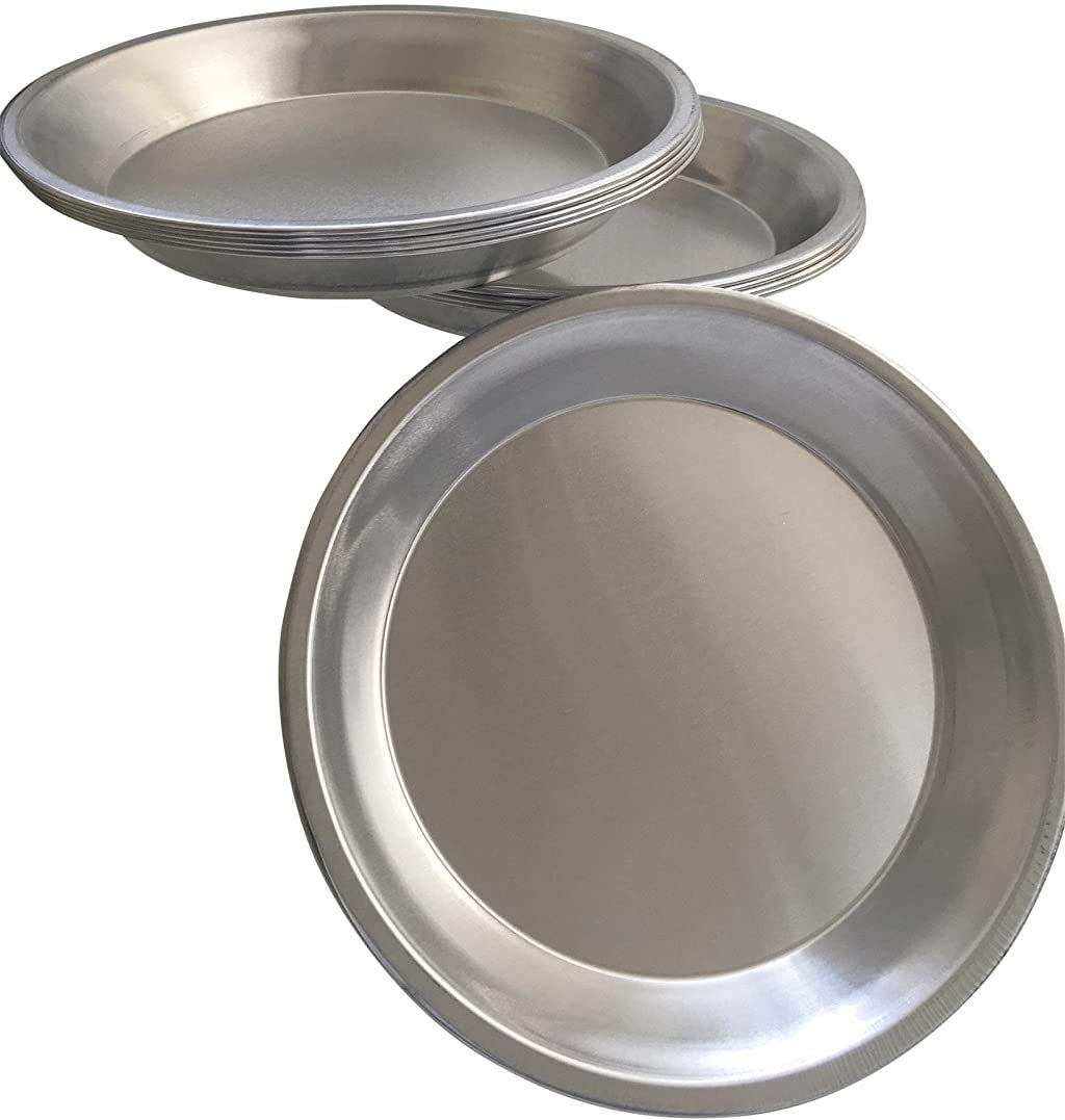 Chicago Metallic 9-inch pie plate with a crisp crust ready for pies