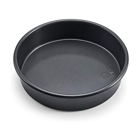 Chicago Metallic 9-inch round cake pan with non-stick surface for easy release.