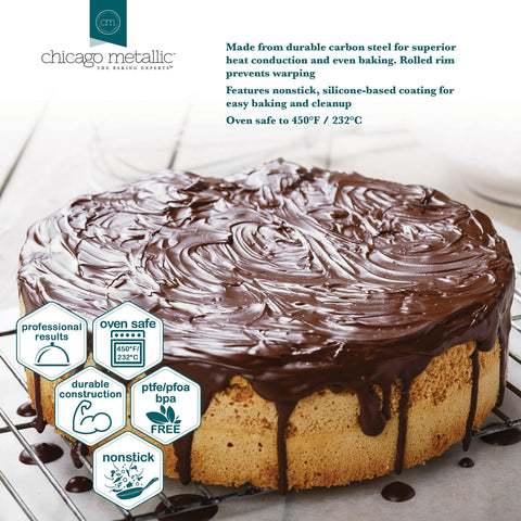 Heavyweight aluminized steel construction for even heat and reliable bake.