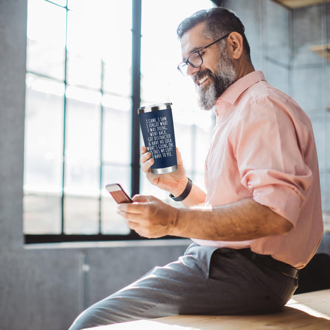 CHICKOR I Came I Saw I Forgot mug with leak-proof lid for on-the-go coffee.