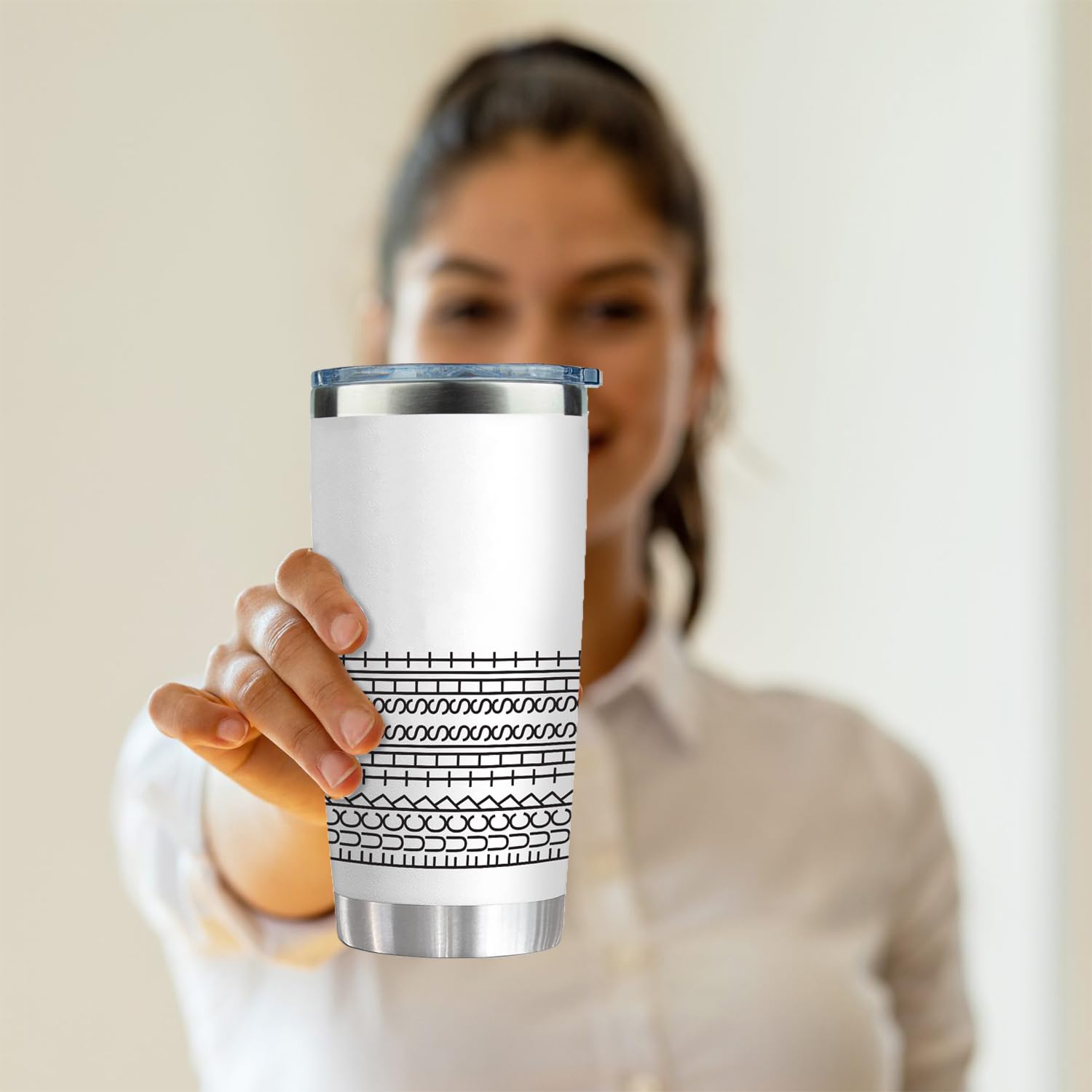 CHICKOR 20oz stainless steel tumbler ideal for hot drinks or cold refreshment.