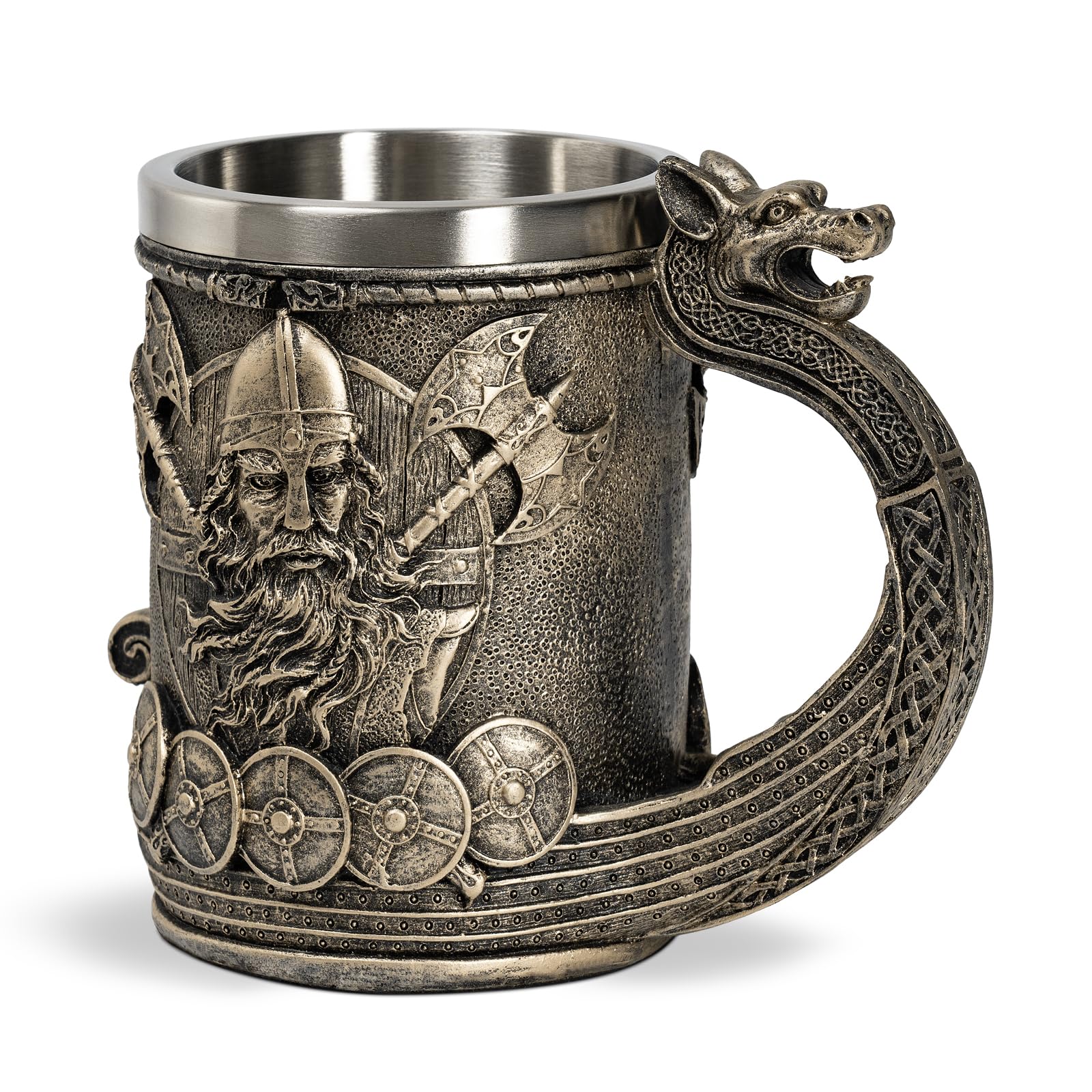 CHICVITA Viking-dragon-ship handle mug for collectible display and gifting.