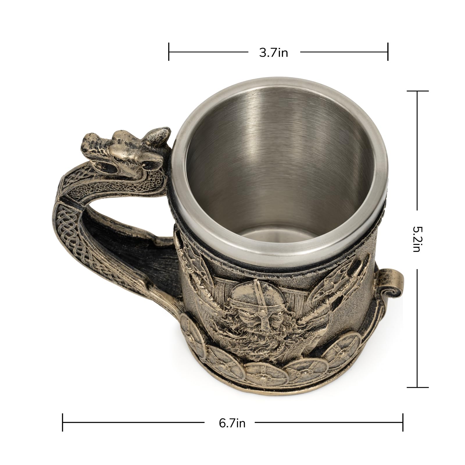 CHICVITA Viking-style 3D pattern mug enhances daily coffee rituals.