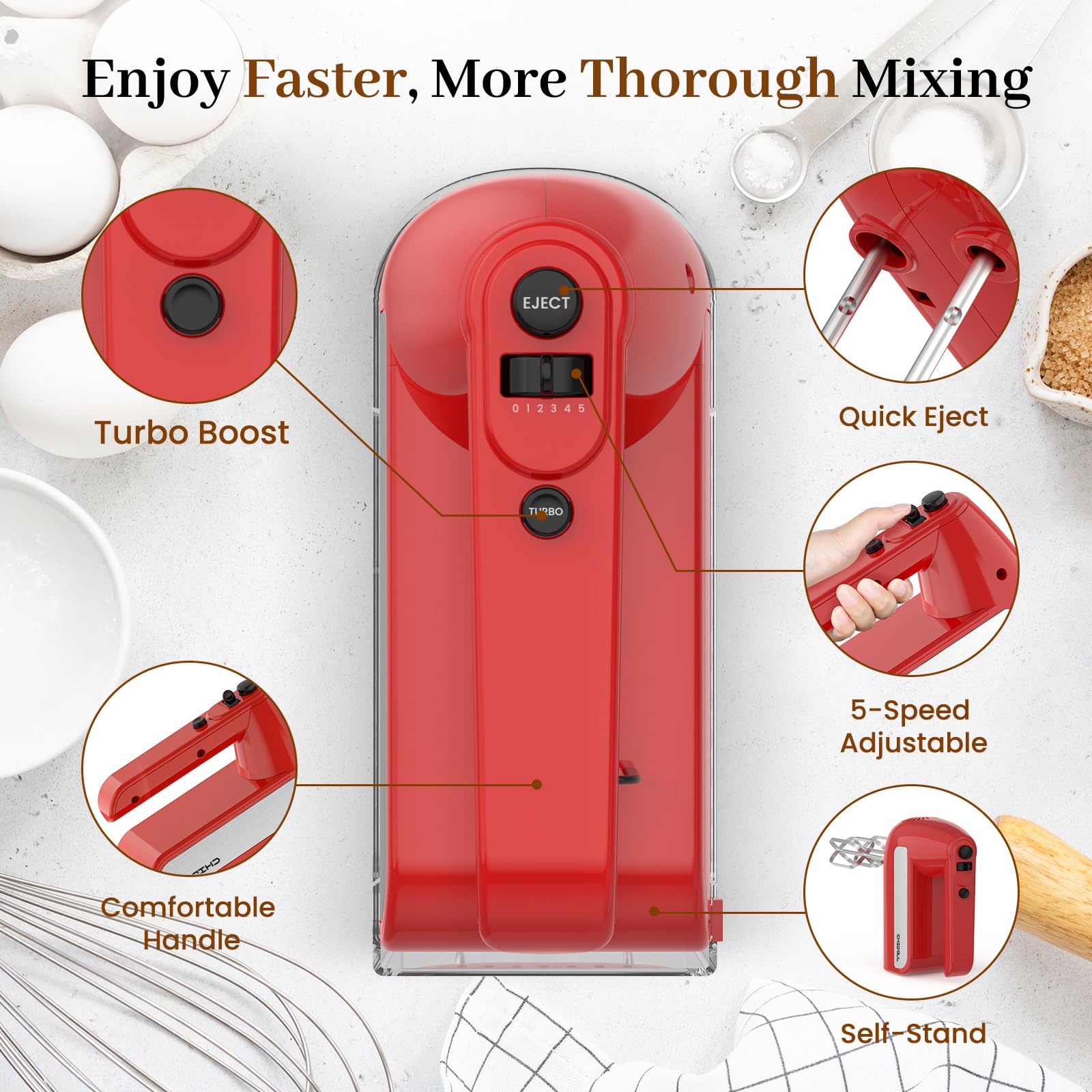 CHIDOLL dishwasher-safe attachments for easy cleanup.