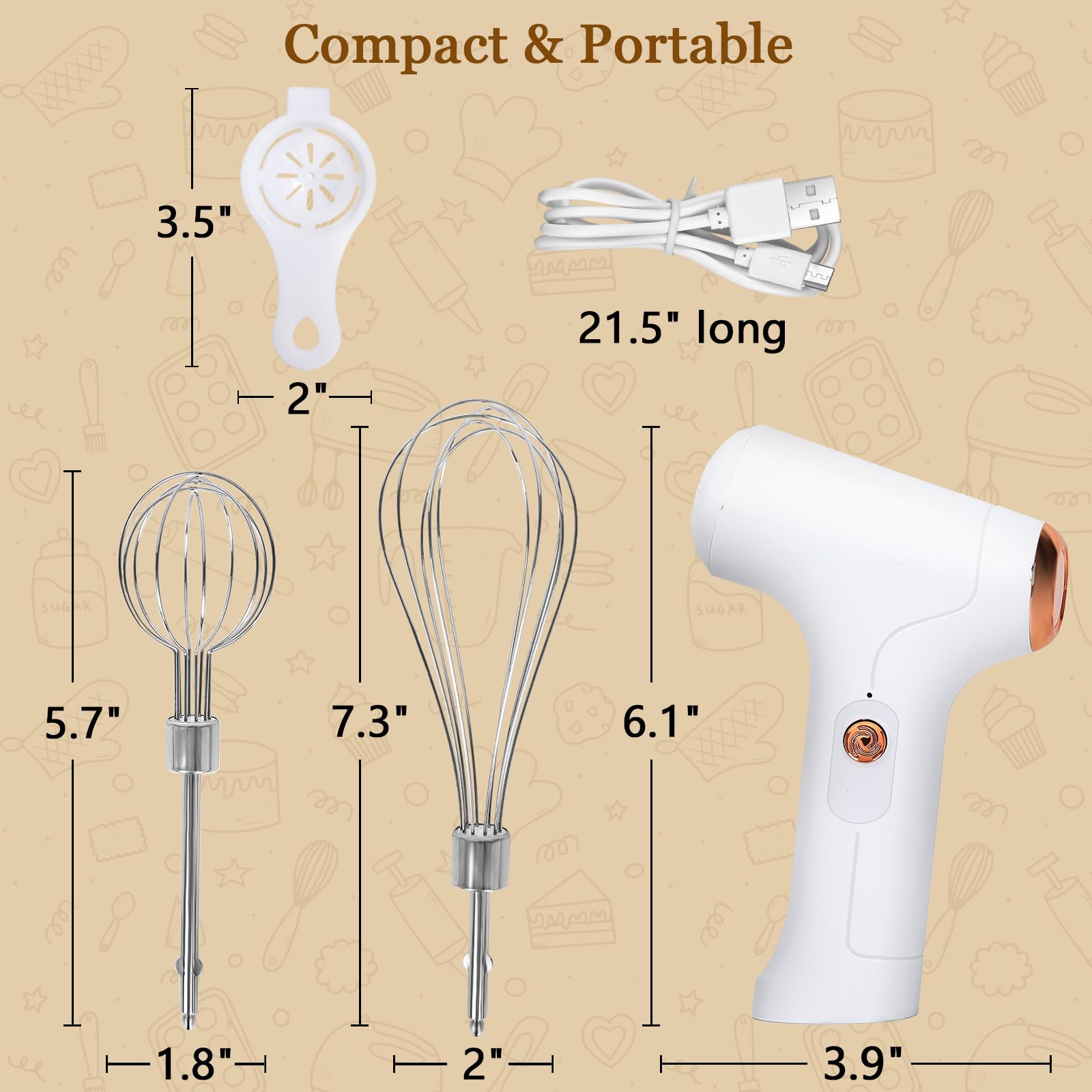 Chidoyii USB charging cable included for convenient recharging.