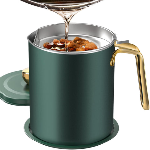 Chihee Bacon Grease Saver with 2L capacity for easy oil reuse and storage.