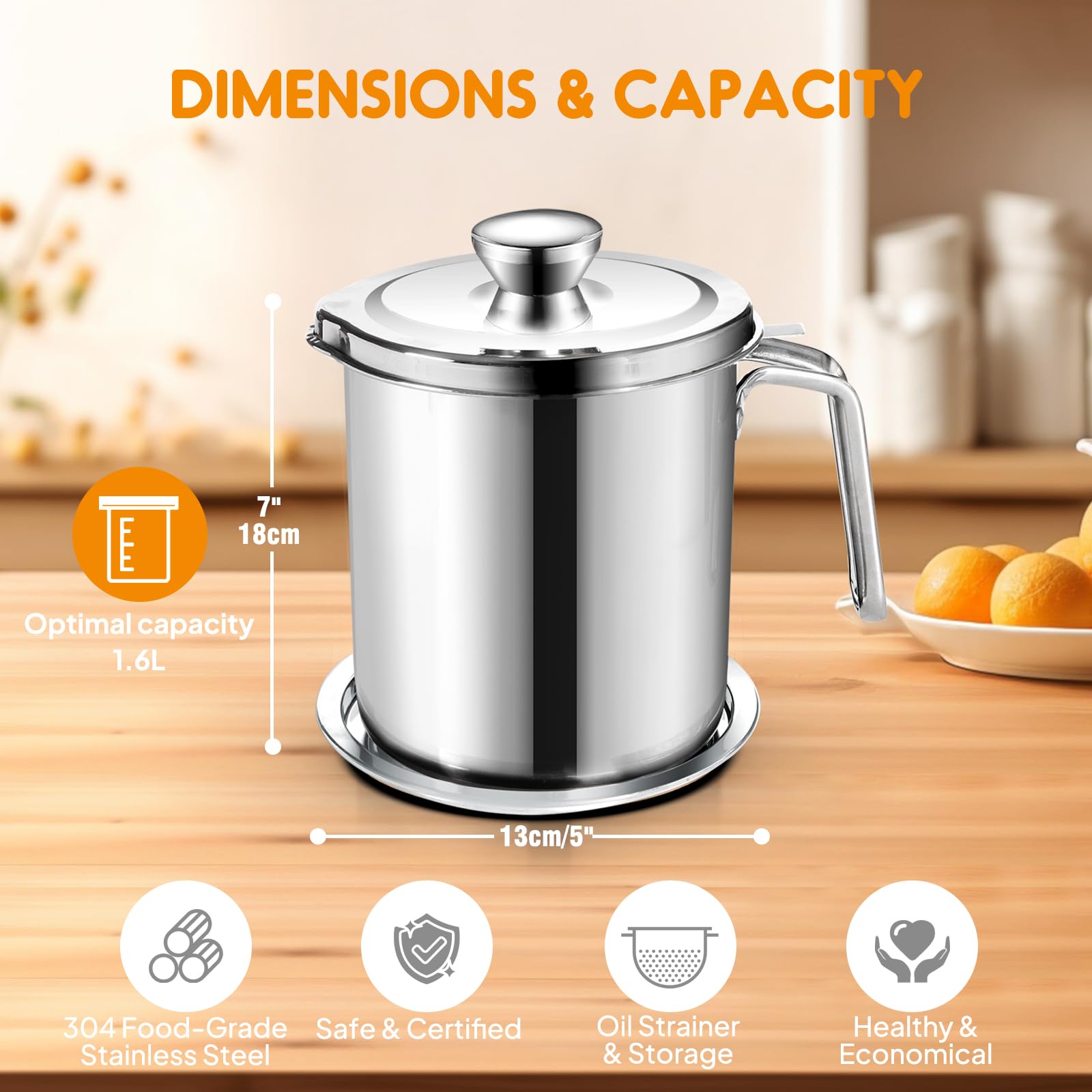 Chihee fine-mesh-strainer demonstrates precise filtration for clearer cooking oil.